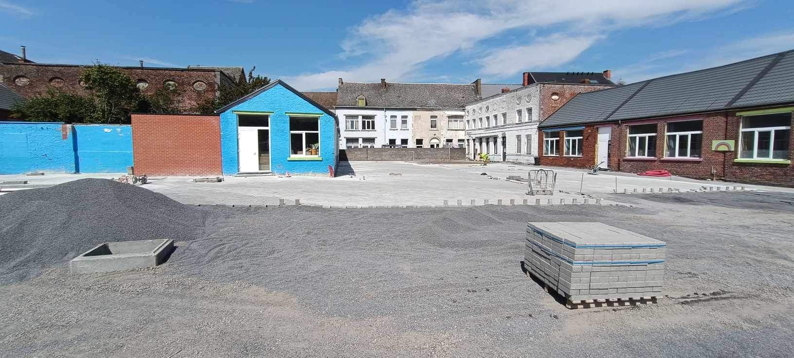 Avancée des travaux – salle de gym et cour